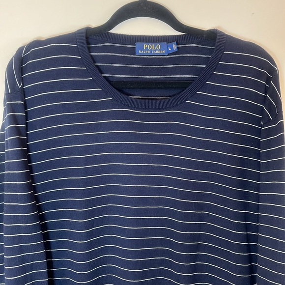 Polo Ralph Lauren Navy & White Pullover Long Sleeve Sweater - Picture 6 of 9